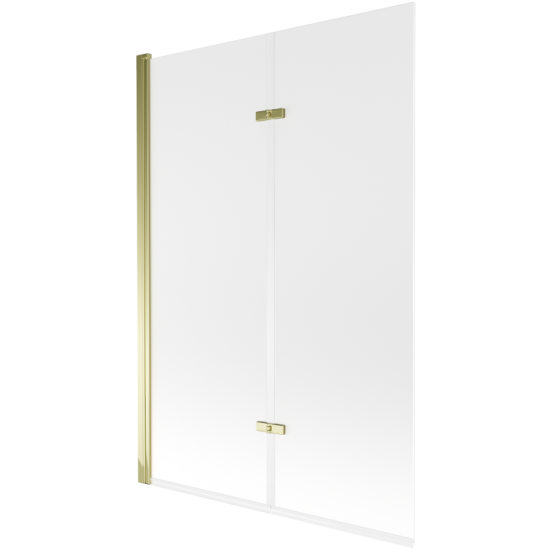 Mexen Castor 2-wing bathtub screen 120 x 150 cm, Frosted, Gold - 892-120-002-50-30