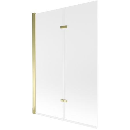 Mexen Castor 2-leaf Bathtub Screen 120 x 150 cm, Frosted, Gold - 892-120-002-50-30