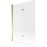 Mexen Castor 2-panel bath screen 120 x 150 cm, frost, gold - 892-120-002-50-30