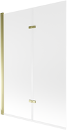 Mexen Castor 2-leaf Bathtub Screen 120 x 150 cm, Frosted, Gold - 892-120-002-50-30