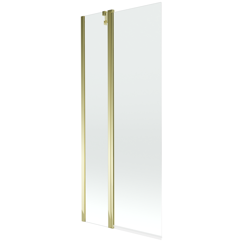 Mexen Flip 2-leaf Bath Screen 80 x 150 cm, Transparent, Gold - 894-080-101-50-00