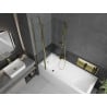 Mexen Flip 2-leaf Bath Screen 80 x 150 cm, Transparent, Gold - 894-080-101-50-00