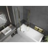 Mexen Flip 2-leaf Bath Screen 80 x 150 cm, Transparent, Gold - 894-080-101-50-00