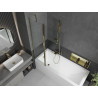 Mexen Flip 2-panel bathtub screen 100 x 150 cm, transparent, gold - 894-100-101-50-00