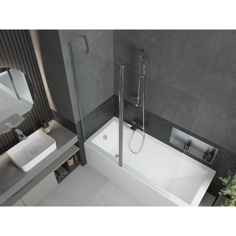 Mexen Flip 2-panel bath screen 140 x 150 cm, transparent, chrome - 894-140-101-01-00