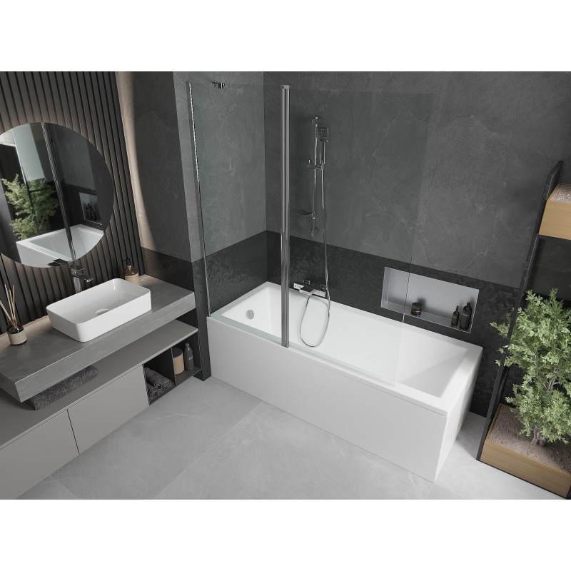 Mexen Flip 2-panel bathtub screen 140 x 150 cm, transparent, chrome - 894-140-101-01-00