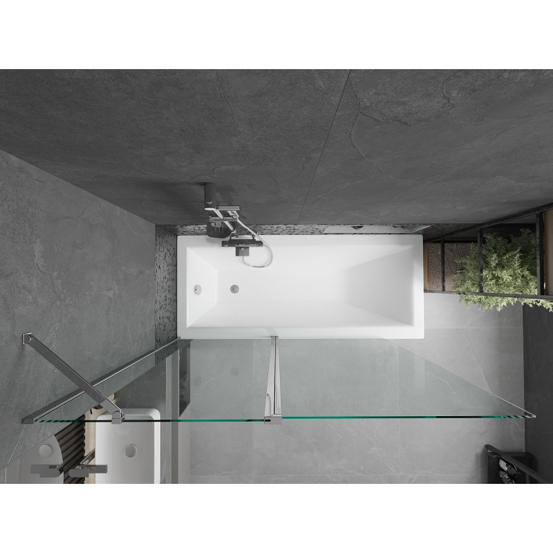 Mexen Flip two-panel bathtub screen 140 x 150 cm, transparent, chrome - 894-140-101-01-00