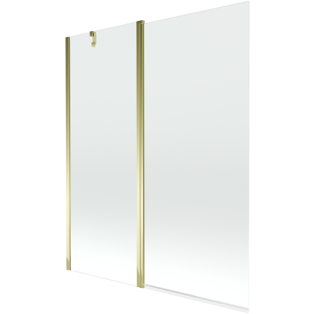Mexen Flip 2-panel Bath Screen 140 x 150 cm, Transparent, Gold - 894-140-101-50-00