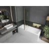 Mexen Flip 2-panel Bath Screen 140 x 150 cm, Transparent, Gold - 894-140-101-50-00