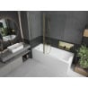 Mexen Flip 2-panel Bath Screen 140 x 150 cm, Transparent, Gold - 894-140-101-50-00