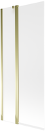 Mexen Flip 1-wing bathtub screen 80 x 150 cm, Frosted, Gold - 894-080-101-50-30