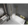Mexen Flip 2-panel bath screen 80 x 150 cm, frosted, gold - 894-080-101-50-30