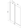 Mexen Flip 1-wing bathtub screen 80 x 150 cm, Frosted, Black - 894-080-101-70-30