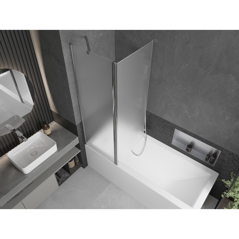 Mexen Flip 2-panel bathtub screen 120 x 150 cm, frost, chrome - 894-120-101-01-30