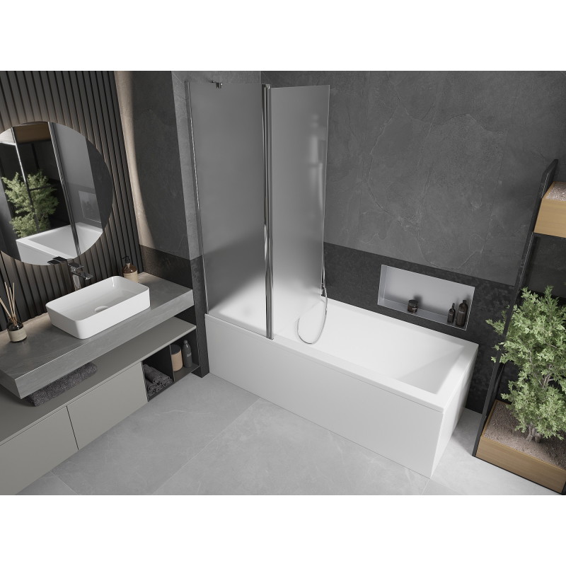 Mexen Flip 2-wing bathtub screen 120 x 150 cm, frost, chrome - 894-120-101-01-30