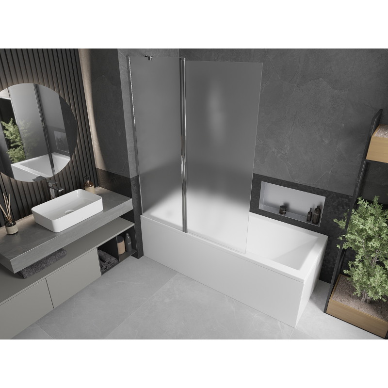 Mexen Flip 2-wing bathtub screen 120 x 150 cm, frost, chrome - 894-120-101-01-30
