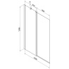 Mexen Flip 2-wing bathtub screen 120 x 150 cm, frost, chrome - 894-120-101-01-30