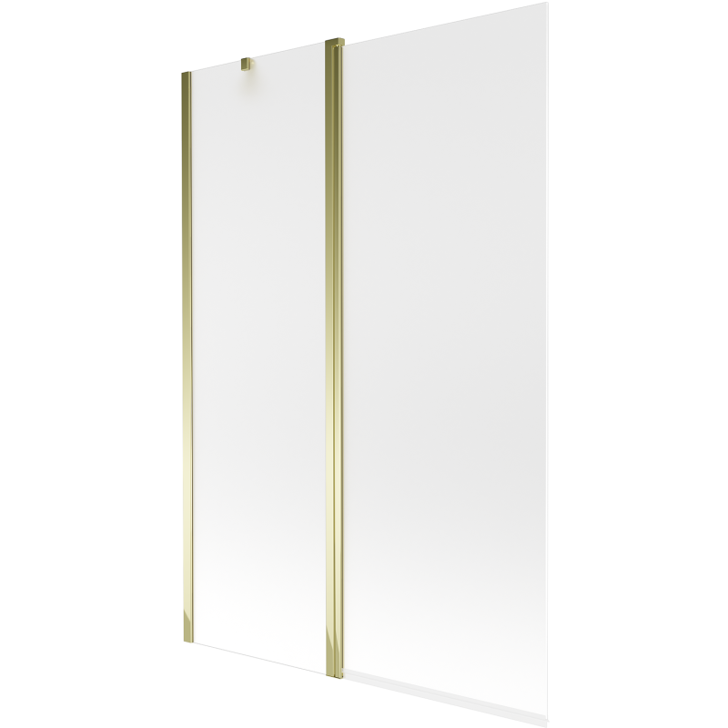 Mexen Flip 2-wing Bath Screen 120 x 150 cm, Frosted, Gold - 894-120-101-50-30