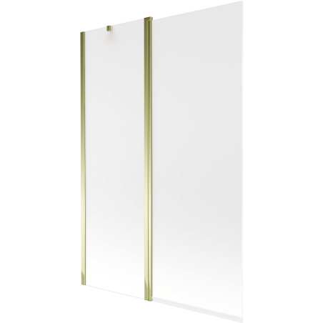 Mexen Flip 2-wing Bath Screen 120 x 150 cm, Frosted, Gold - 894-120-101-50-30
