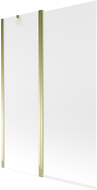 Mexen Flip 1-wing bathtub screen 120 x 150 cm, Frosted, Gold - 894-120-101-50-30