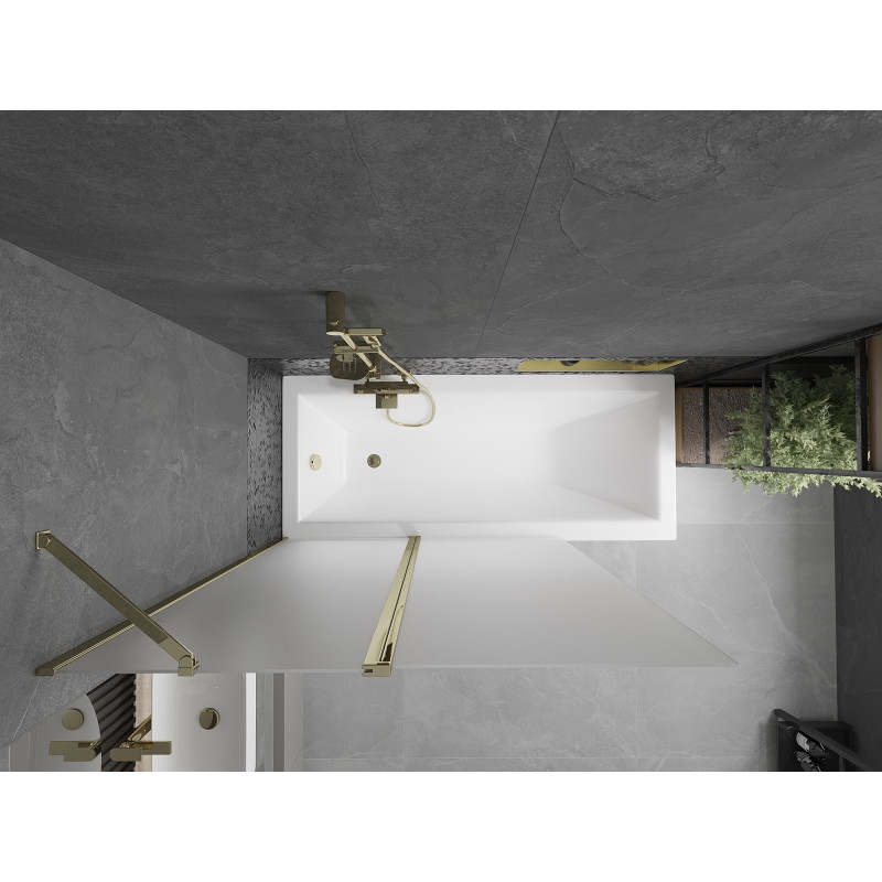 Mexen Flip 2-panel bathtub screen 120 x 150 cm, frost, gold - 894-120-101-50-30