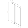 Mexen Flip 2-panel bath screen 140 x 150 cm, frost, chrome - 894-140-101-01-30