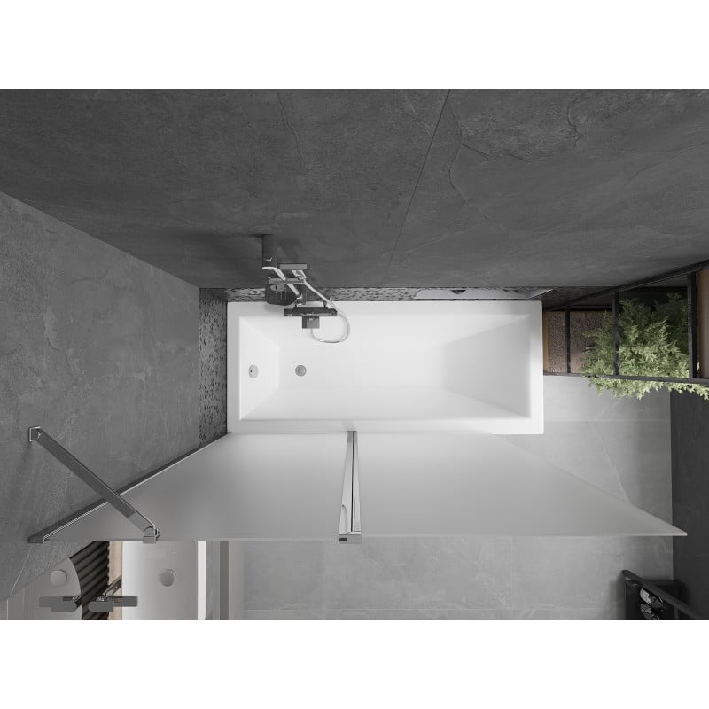 Mexen Flip 2-panel bath screen 140 x 150 cm, frost, chrome - 894-140-101-01-30