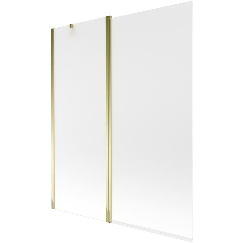 Mexen Flip 2-panel bathtub screen 140 x 150 cm, frost, gold - 894-140-101-50-30