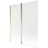 Mexen Flip 2-panel bathtub screen 140 x 150 cm, frost, gold - 894-140-101-50-30