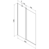 Mexen Flip 2-panel bathtub screen 80 x 150 cm, black grid, black - 894-080-101-70-77