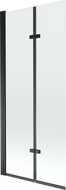Mexen Castor 2-wing bathtub screen 80 x 150 cm, transparent, Black - 892-080-002-70-00