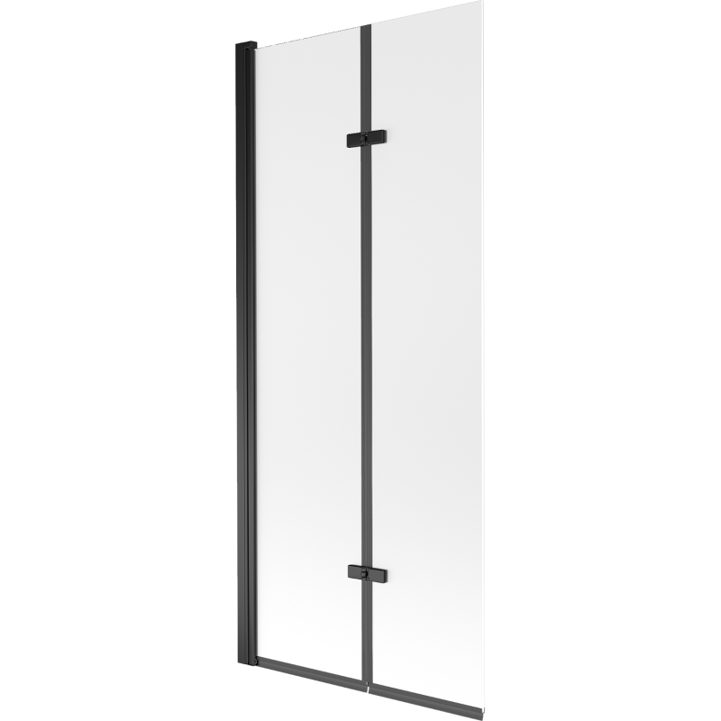 Mexen Castor 2-wing bathtub screen 80 x 150 cm, Frosted, Black - 892-080-002-70-30