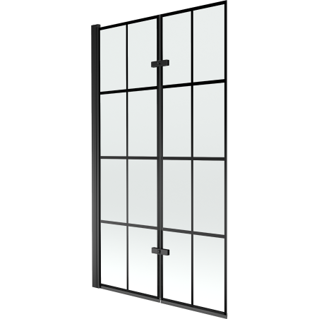 Mexen Castor 2-wing bathtub screen 100 x 150 cm, Black pattern, Black - 892-100-002-70-77