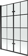 Mexen Castor 2-wing bathtub screen 120 x 150 cm, Black pattern, Black - 892-120-002-70-77