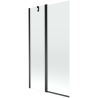 Mexen Flip 2-panel bath screen 100 x 150 cm, transparent, black - 894-100-101-70-00