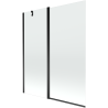 Mexen Flip 2-panel bath screen 140 x 150 cm, transparent, black - 894-140-101-70-00