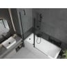 Mexen Flip 2-panel bath screen 140 x 150 cm, transparent, black - 894-140-101-70-00