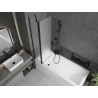 Mexen Flip 2-panel bathtub screen 80 x 150 cm, frosted, black - 894-080-101-70-30