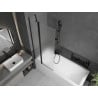 Mexen Flip 1-wing bathtub screen 80 x 150 cm, Frosted, Black - 894-080-101-70-30