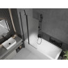 Mexen Flip 2-panel bathtub screen 80 x 150 cm, frost, black - 894-080-101-70-30