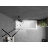 Mexen Flip 2-panel bathtub screen 80 x 150 cm, frost, black - 894-080-101-70-30