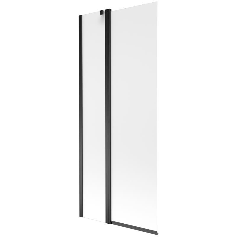 Mexen Flip 1-wing bathtub screen 80 x 150 cm, Frosted, Black - 894-080-101-70-30
