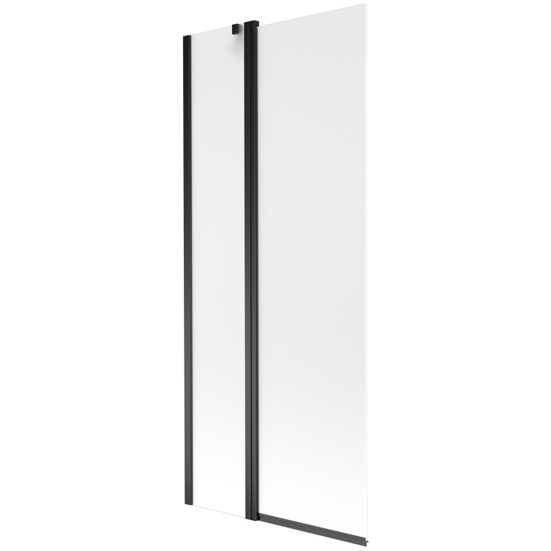 Mexen Flip 2-panel bathtub screen 80 x 150 cm, frost, black - 894-080-101-70-30