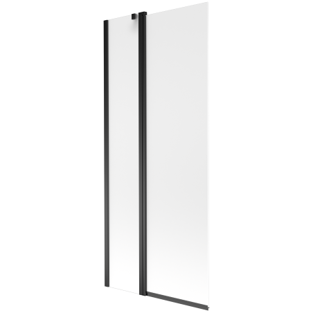Mexen Flip 2-panel bathtub screen 80 x 150 cm, frosted, black - 894-080-101-70-30