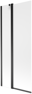 Mexen Flip 2-panel bathtub screen 80 x 150 cm, frost, black - 894-080-101-70-30