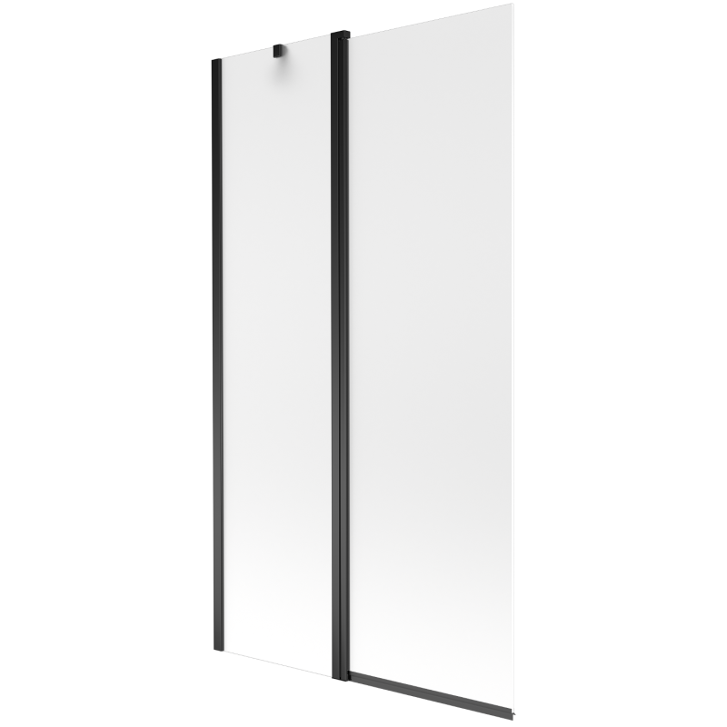 Mexen Flip 1-wing bathtub screen 100 x 150 cm, Frosted, Black - 894-100-101-70-30