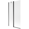 Mexen Flip 2-panel bath screen 100 x 150 cm, frosted, black - 894-100-101-70-30
