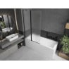 Mexen Flip 2-panel bath screen 100 x 150 cm, frosted, black - 894-100-101-70-30