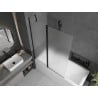 Mexen Flip 2-wing bath screen 120 x 150 cm, frost, black - 894-120-101-70-30