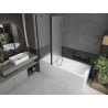Mexen Flip 2-wing bath screen 120 x 150 cm, frost, black - 894-120-101-70-30